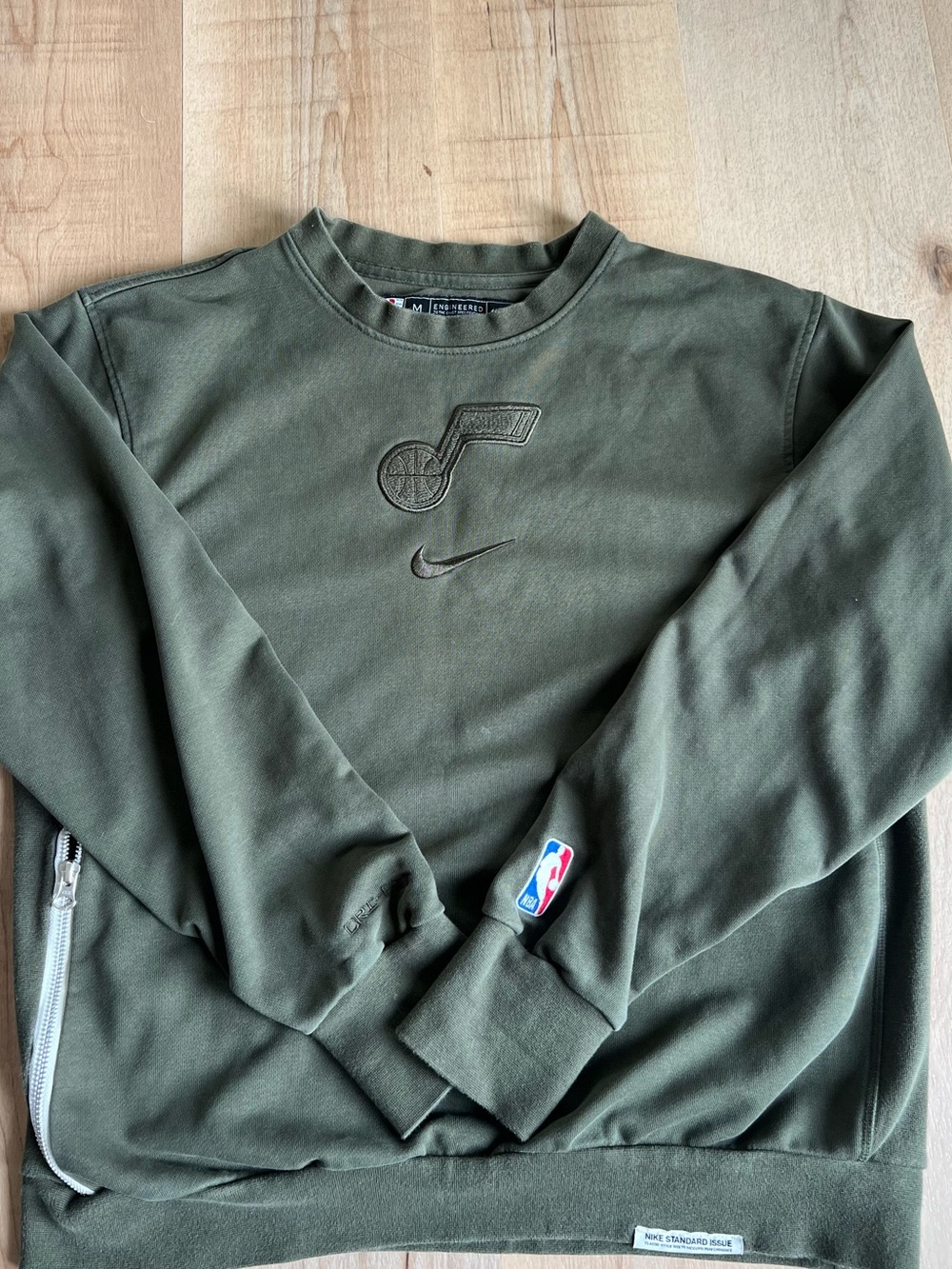 Nike X Utah Jazz Olive Green NBA Pullover Sweatshirt